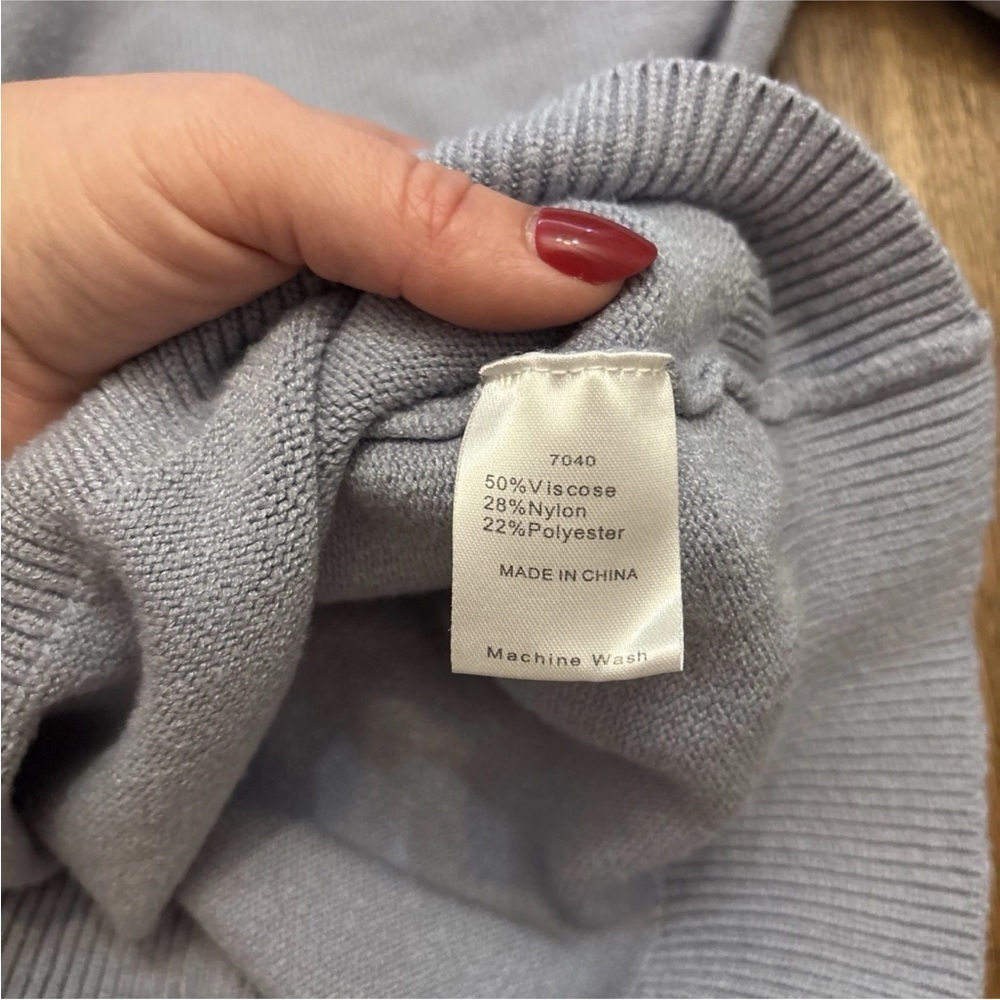 "BTFBM" Women's Ruffled Sweater-Blue-Small - Picture 10 of 11